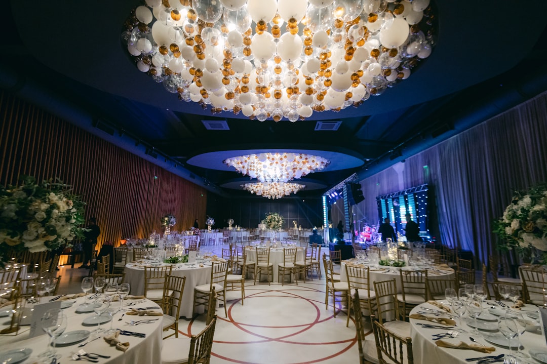 How to Choose a Wedding Venue in Vietnam 1 Wedding venue — Luxurious hotel ballroom set up for an elegant wedding recep