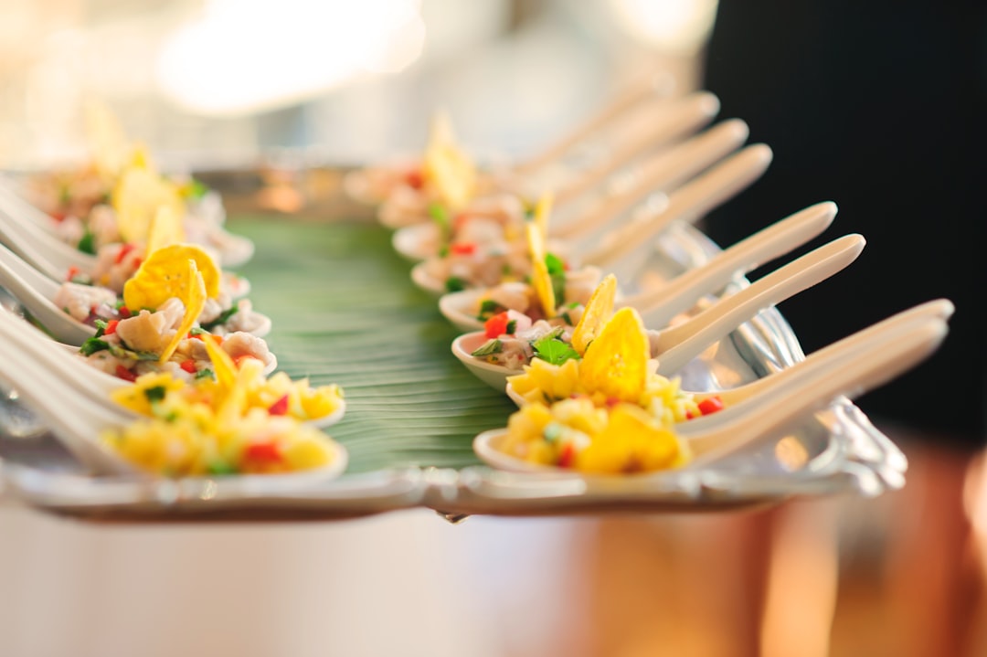 Beautifully plated wedding dinner courses at luxury reception
