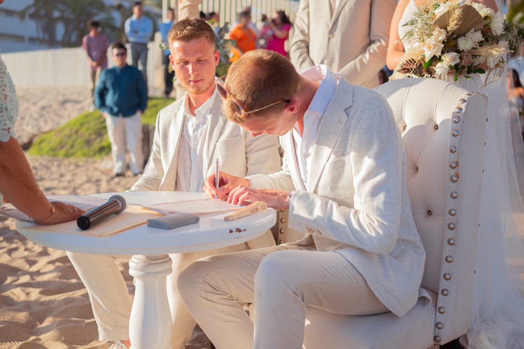 Couple preparing and writing their personal wedding vows together